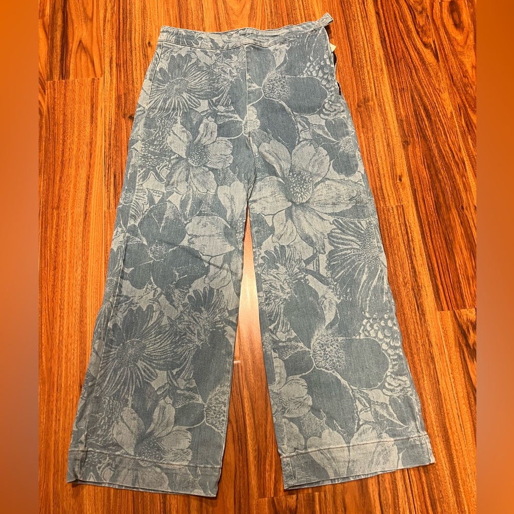 Anthropologie Floral Side-Zip Denim Jeans